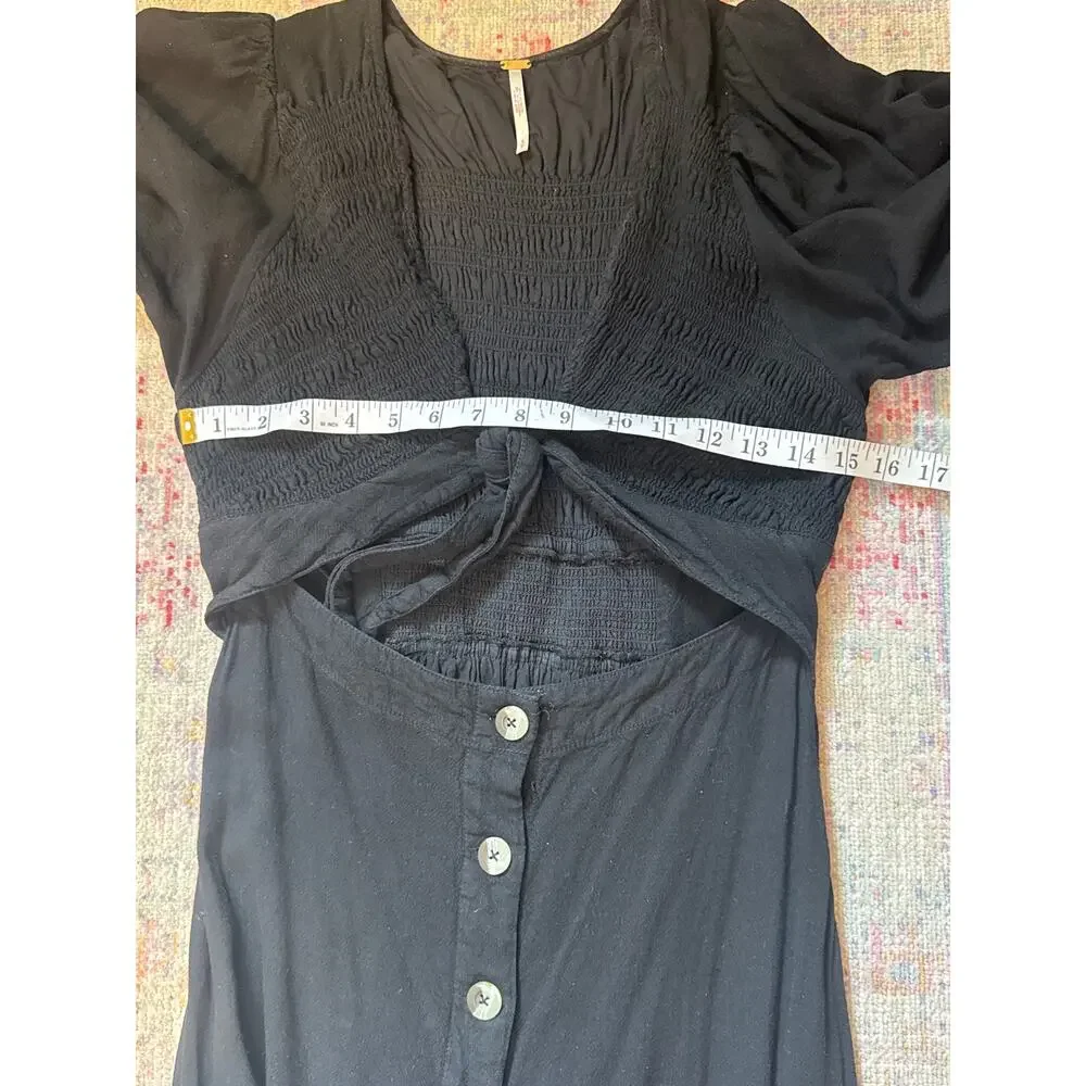 Free People String of Hearts Maxi Dres Black Small - Picture 5 of 10